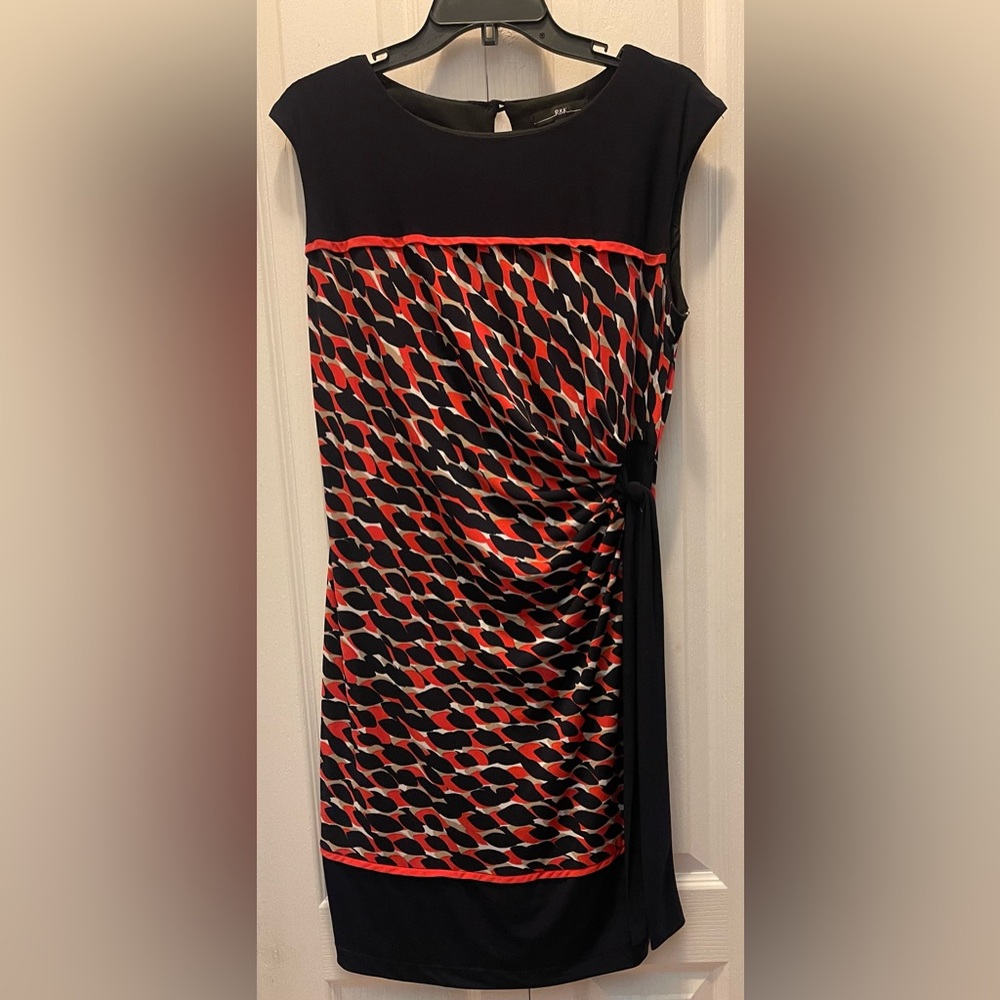 R&K Navy and Coral, Side Tie Dress Medium